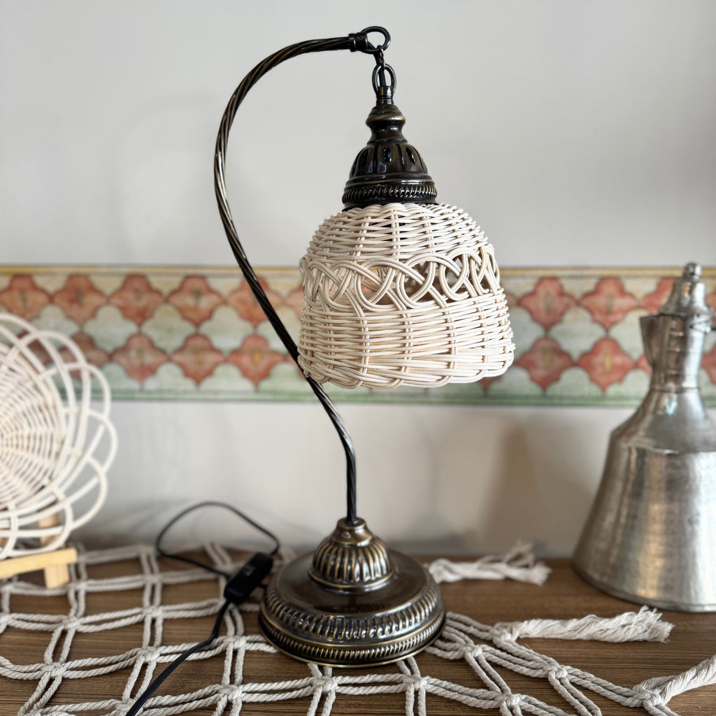 Rattan Ferforje Abajur