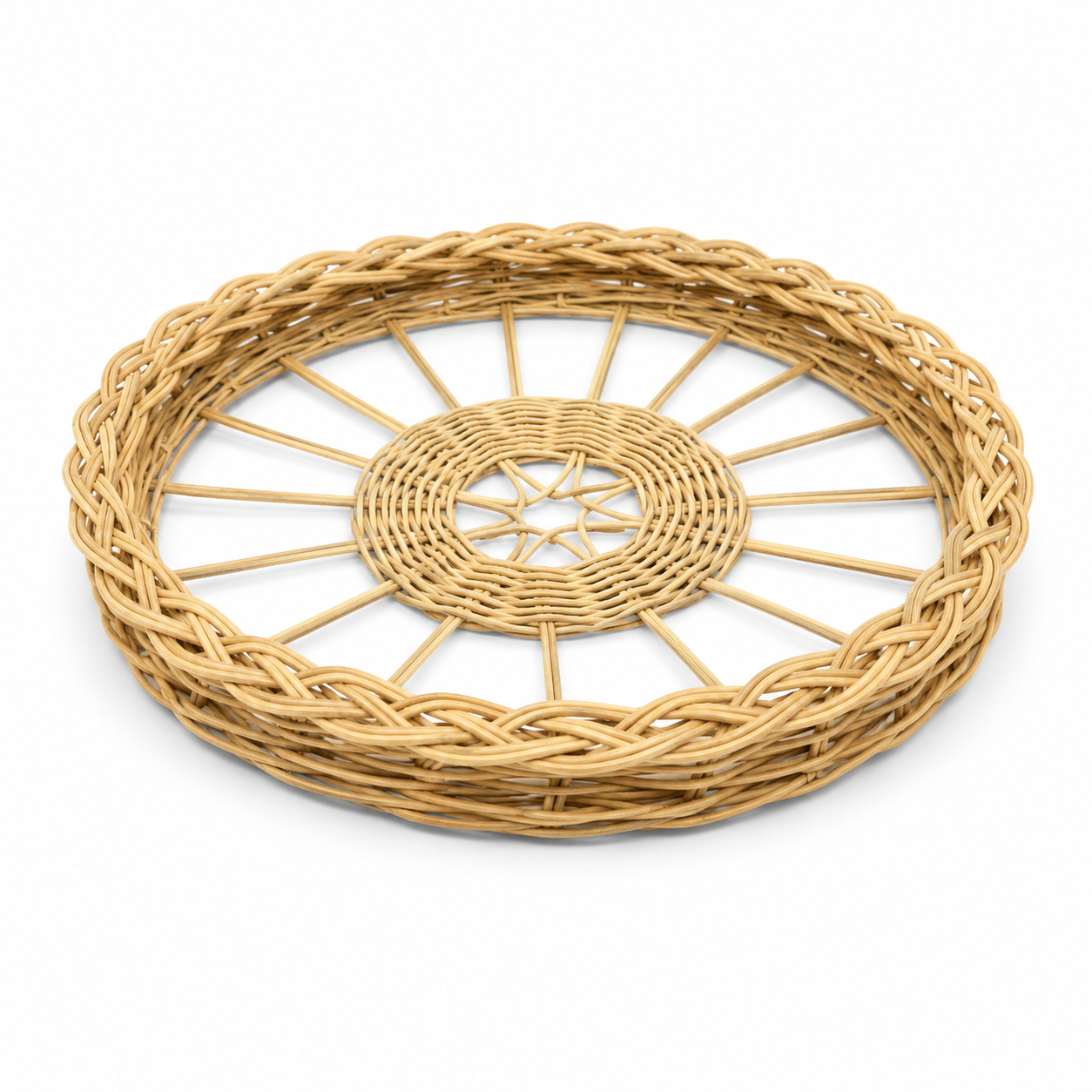 Rattan Camlı Tepsi