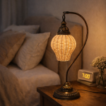 Metal Ayaklı Rattan Abajur